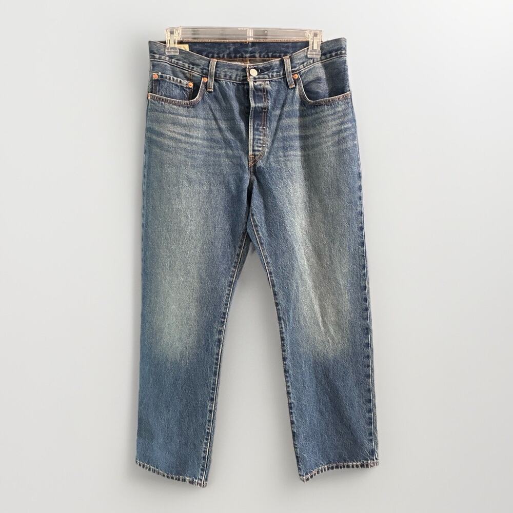 Levis 501 90s Premium Big E Mens Jeans Blue Straight Leg Fly 32x30 (35x30)